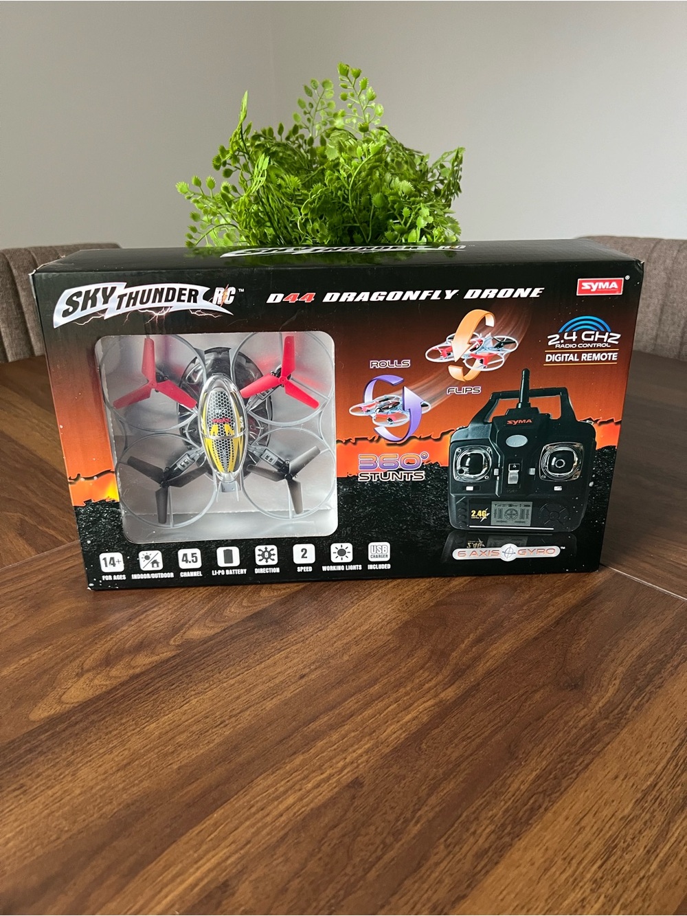 Syma Sky Thunder D44 Dragonfly RC Drone - Red, Black, Silver